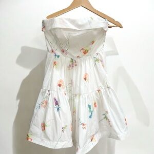 Showpo Shineey Mini Dress- Floral Strapless Tiered Flower